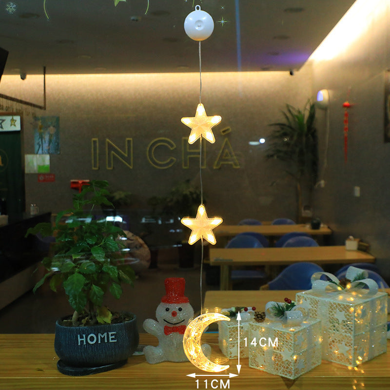 3pcs LED Star Lights – Hanging Window Xmas Decorations