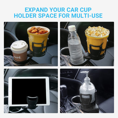 360° Rotatable Car Cup Holder – Bottle, Phone & Sunglasses Organizer