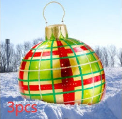 60CM Giant Inflatable PVC Christmas Ball – Outdoor Tree Decor