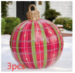 60CM Giant Inflatable PVC Christmas Ball – Outdoor Tree Decor