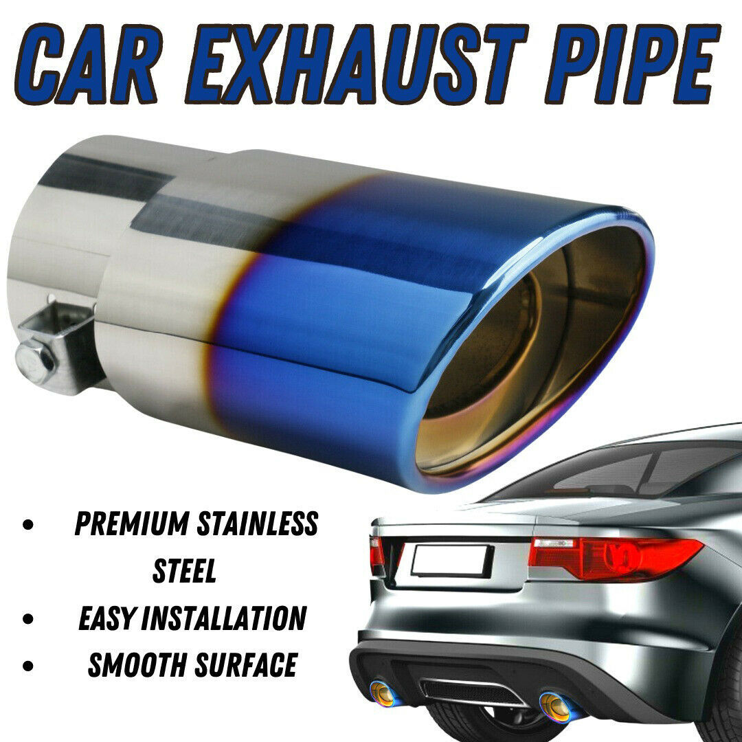 Car Exhaust Pipe Tip Rear Tail Throat Muffler Stainless Steel Round Accessories