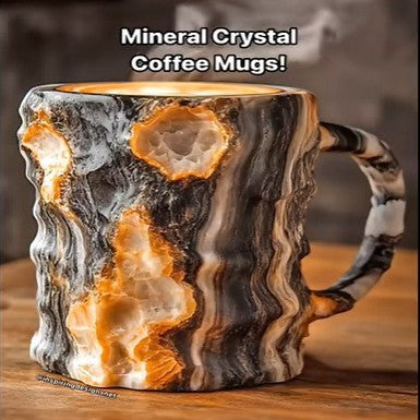 400ml Resin Mineral Crystal Coffee Mugs With Handles Elegant Fake Mineral Crystal Cup