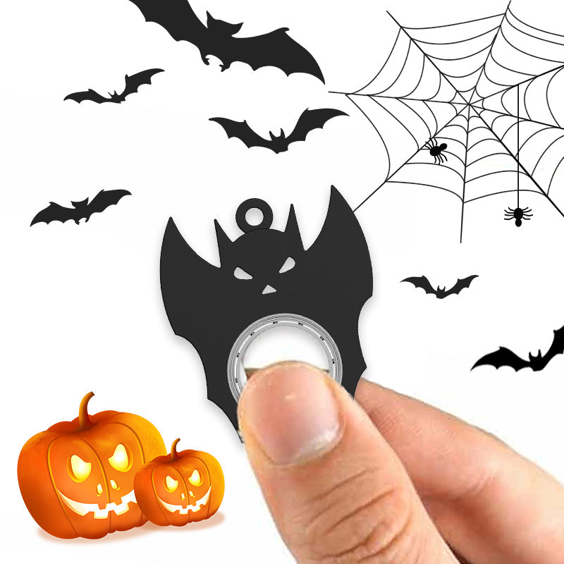 "Spooky Fidget Spinner Keychain – Bat Demon Design, Stress Relief & Bottle Opener!"