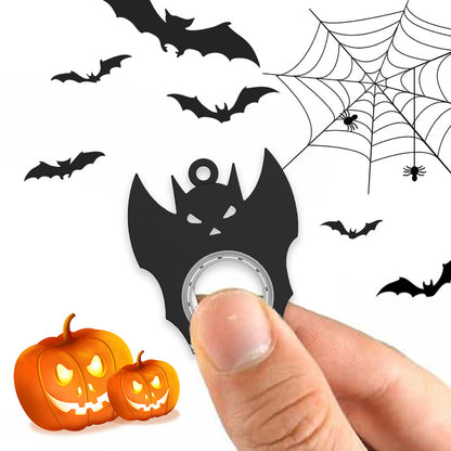 "Spooky Fidget Spinner Keychain – Bat Demon Design, Stress Relief & Bottle Opener!"