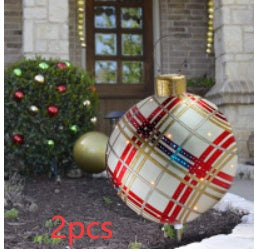 60CM Giant Inflatable PVC Christmas Ball – Outdoor Tree Decor