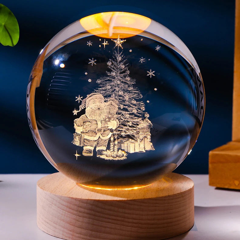 Luminous Starry Sky And Planets Moon Moon Crystal Ball Small Night Lamp