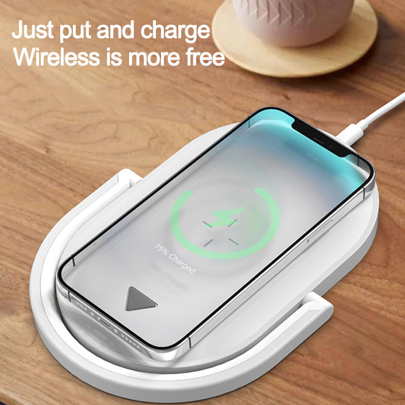 3-in-1 Foldable Wireless Charger & Night Light – 15W Fast Charging Lamp